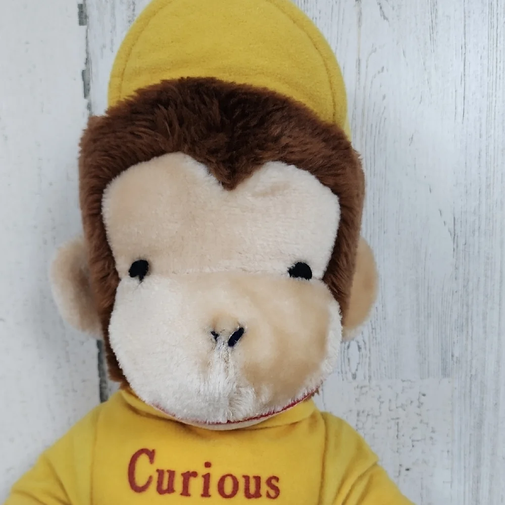 Vintage Curious George Plush Toy Stuffed Animal Yellow Shirt and Hat 20